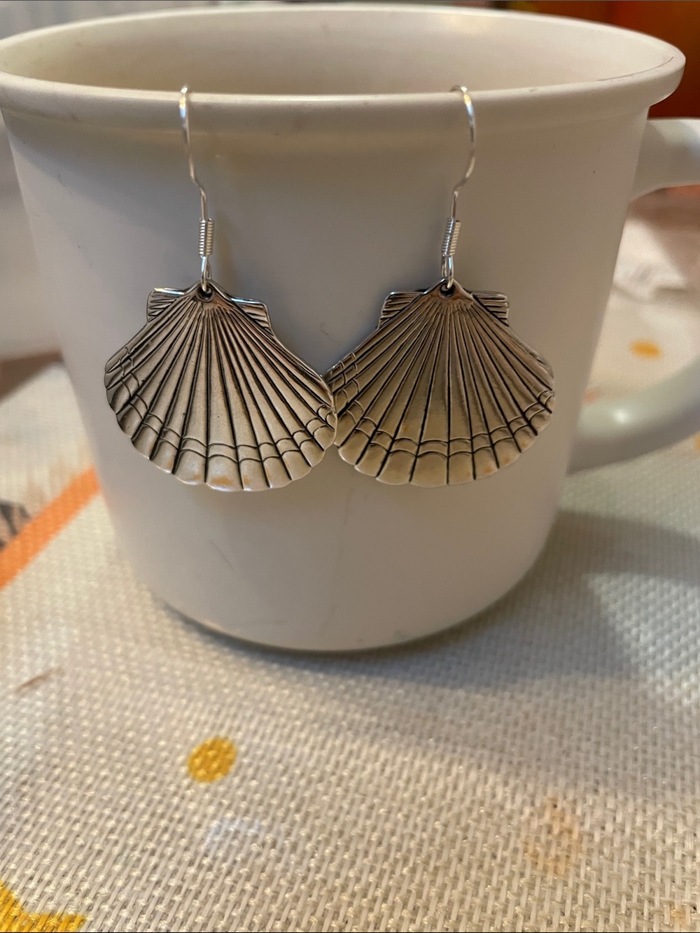 Silver Shell Drop Earrings